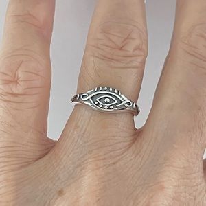 Sterling Silver Swirl Celtic Eye Ring, Evil Eye Rings, Dainty Jewelry, Protector